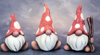 3 Mushroom Cap Gnomes
